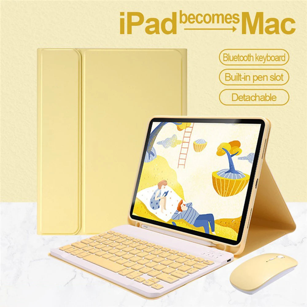 Funda teclado para Ipad 10 generacion 10.9 Pulgadas Bluetooth con mouse