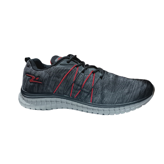 ZAPATILLA DEPORTIVA HOMBRE NEGRO CENIZA ROJO 8619.