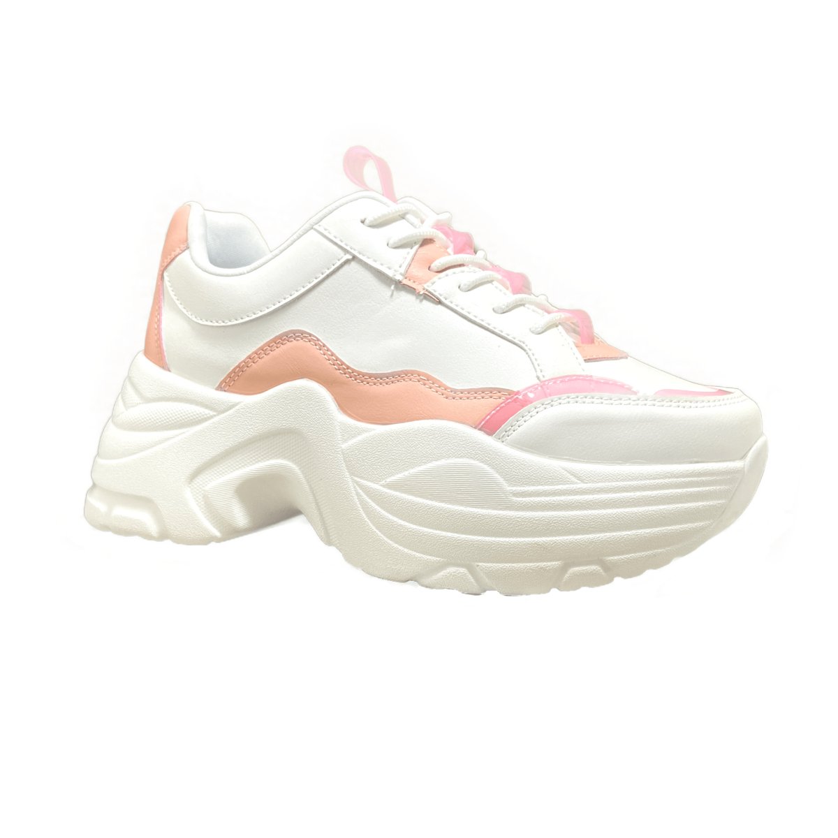 Zapatilla Chunky Kote Blanco Rosa- MININAS-CAJA 12 PARES (36 AL 41) - Pastik.cl